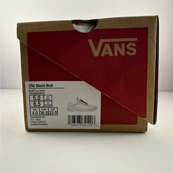 VANS OLD SKOOL BOLT Sneakers Multi/true White New Skate Shoes M5/W6.5/EU36.5 - Picture 8 of 9